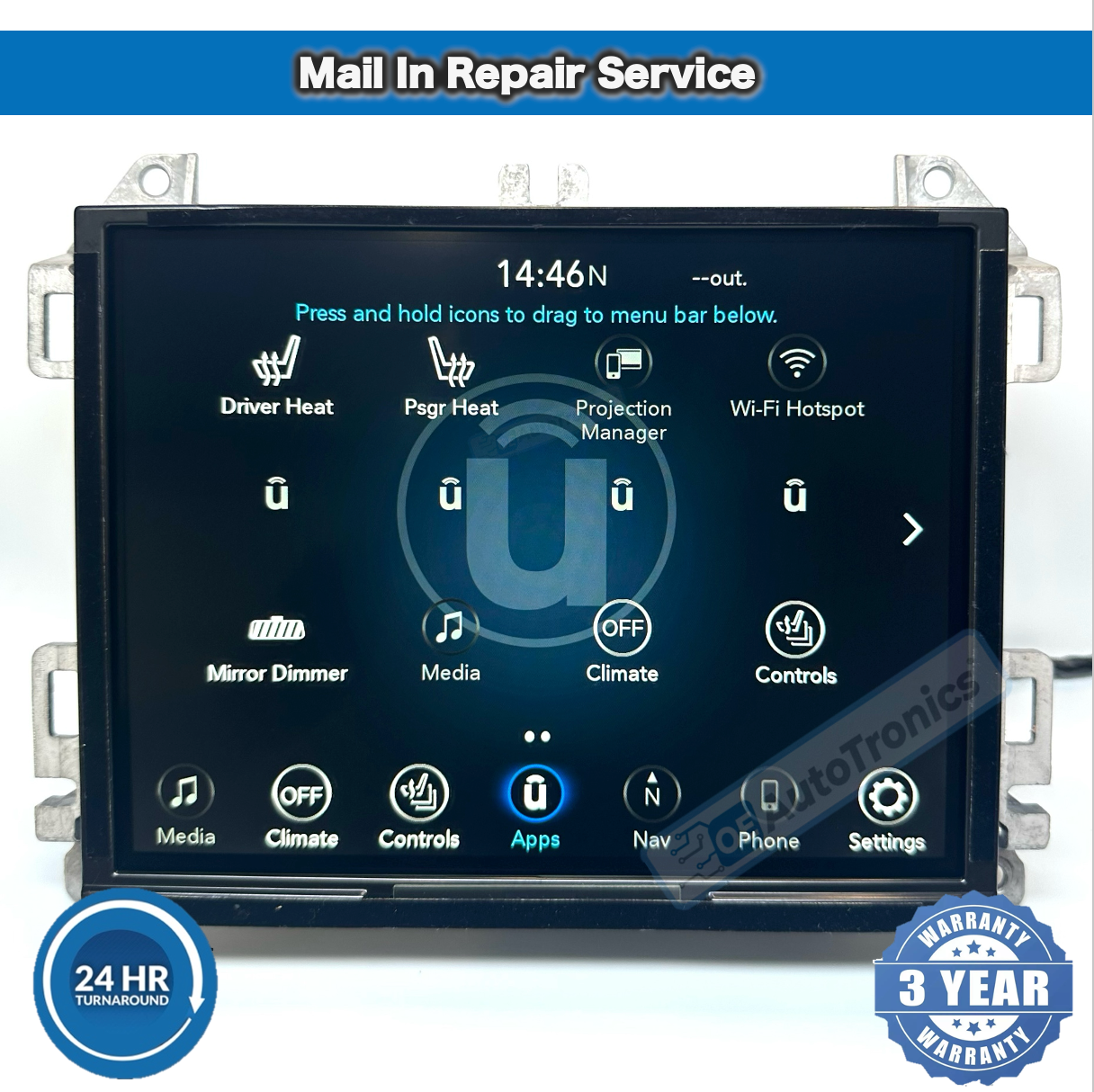 8.4 LCD Touch Screen Display Uconnect 4C UAQ Monitor For Jeep Grand Cherokee (68388550AB)